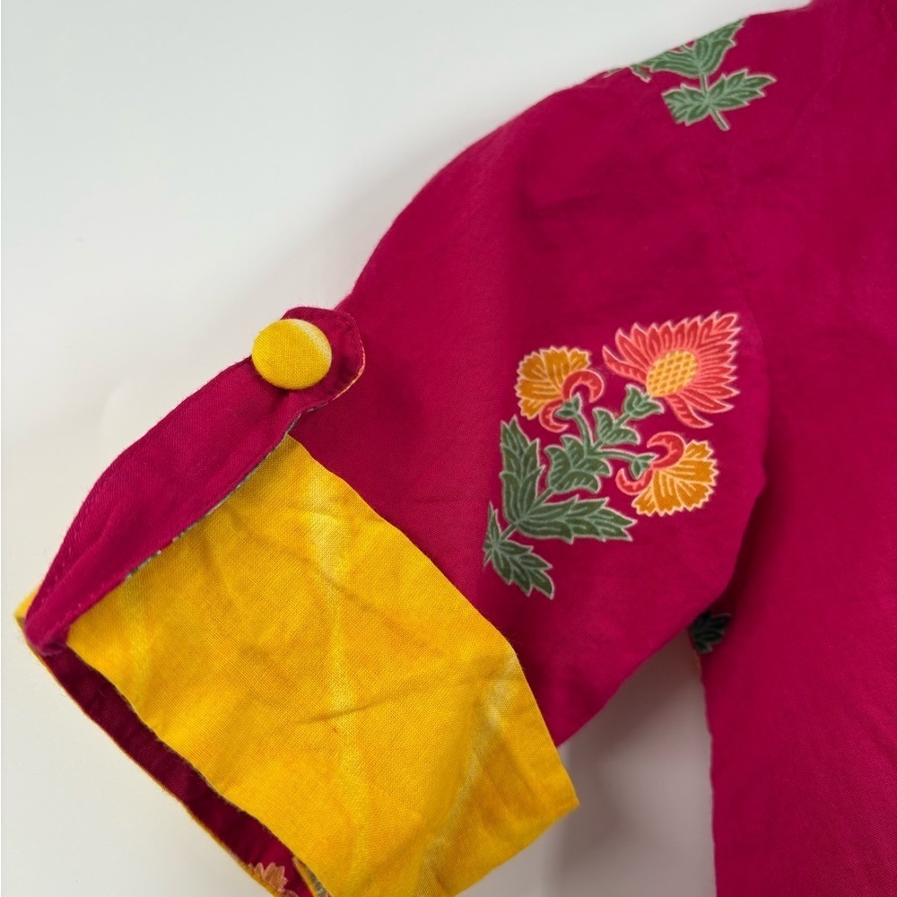Exclusive from Jaipur Pink Printed Girl’s Kurta Top Size 5 Cotton Floral - Picture 5 of 6